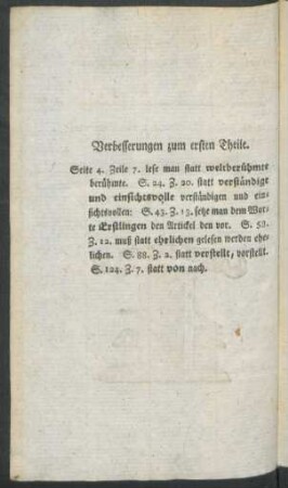 Verbesserungen zum ersten Theile.