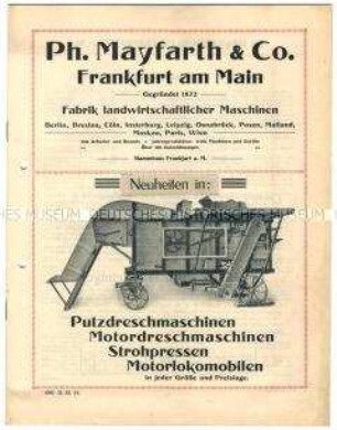 Dreschmaschinen, Strohpressen und Motorlokomobilen
