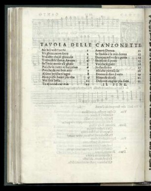 Tavola Delle Canzonette