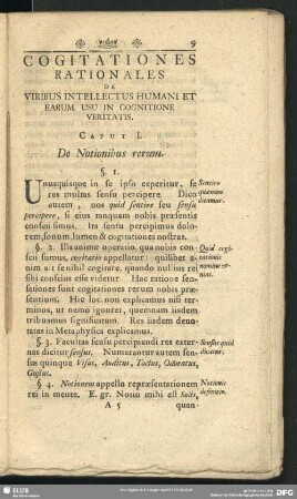 Caput I. De Notionibus rerum