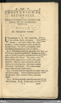 Caput I. De Notionibus rerum