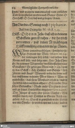 Am Vierdten Sontag nach Epiphaniae