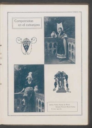 Compatriotas en el extranjero : [Fotografías de] Señora Teresa Santos de Bosch [y] Señorita Carmen Bosch Santos en trajes regionales