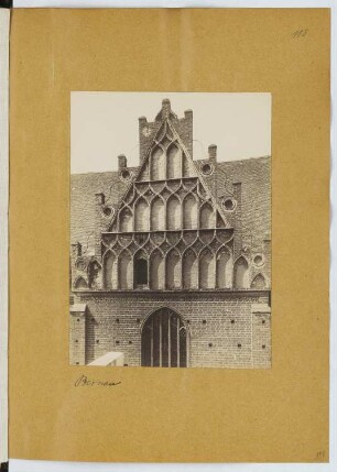 Marienkirche, Bernau: Ansicht Giebel Hochzeitsportalseite (aus: Skizzen- und Fotoalbum 20)