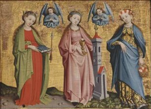 Marienaltar — Zwölf Heilige — Die drei Heiligen Ursula, Barbara und Dorothea