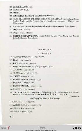 Textilien A. Teppiche (Nr. 540-568)