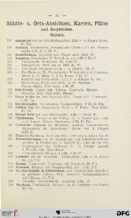 Städte und Ortssansichten (Nr. 519-715)