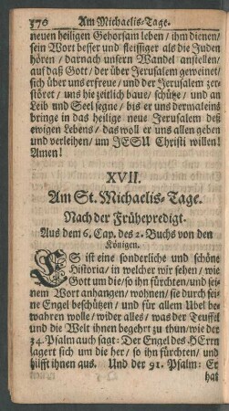 XVII. Am St. Michaelis-Tage
