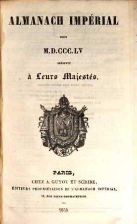 Almanach impérial : annuaire. 1855