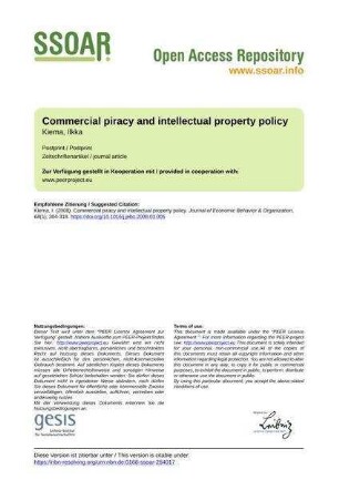 Commercial piracy and intellectual property policy