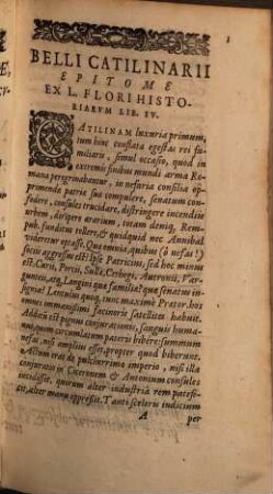 C. Sallustii Crispi Historiae Romanae Principis, Opera : cum fragmentis