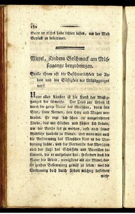Mittel, Kindern Geschmack am Müssiggange beyzubringen.
