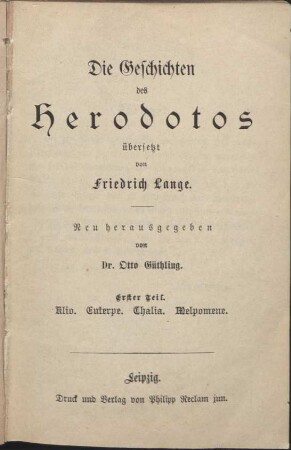 Die Geschichten des Herodotos. Teil 1 und 2