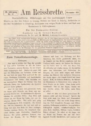 Nr. 11. November 1911.
