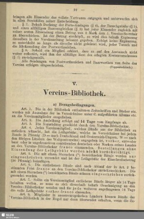 V. Vereins-Bibliothek