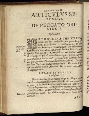 Articulus Secundus De Peccato Originali.