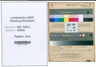 Entnazifizierung Irma Peipers , geb. 28.11.1892 ()