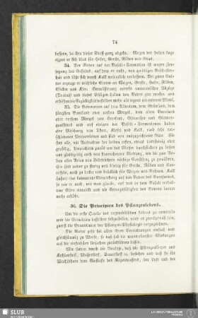 36. Die Principien des Pflanzenlebens