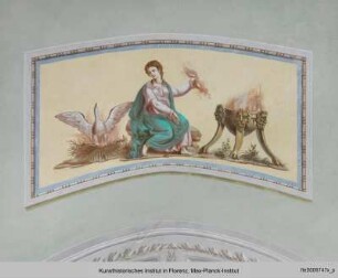 Freskenausmalung mit mythologischen Figuren : Deckengewölbe