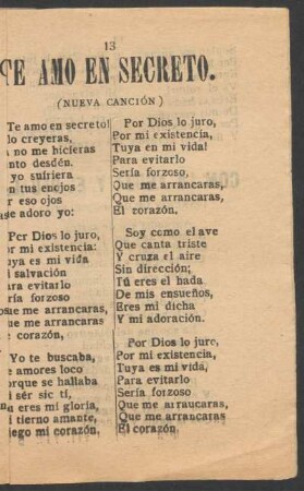 Te amo en secreto. : (Nueva canción)