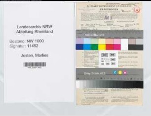 Entnazifizierung Marlies Josten, geb. 04.12.1919 (Aerztin)