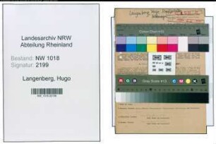 Entnazifizierung Hugo Langenberg , geb. 22.12.1899 (Sekretaer)