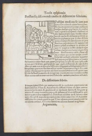 Tercia epiphania Berillus secundum discernendi causas & differentias febrium.