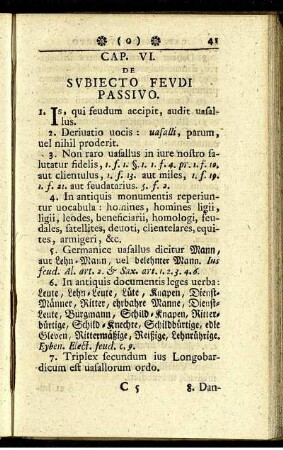 Cap. VI. De subiecto feudi passivo.