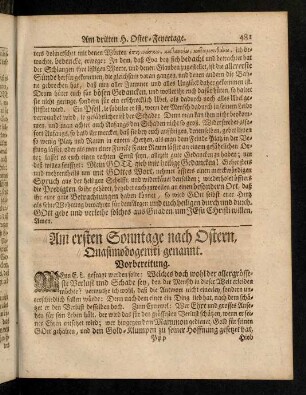 481-486, Vorbereitung, Evangelium, Eingang