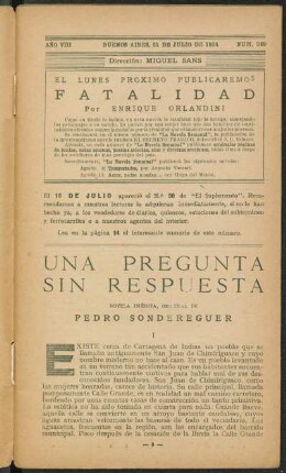 Una pregunta sin respuesta : novela inédita, original