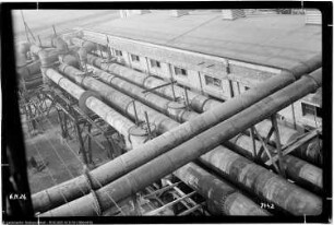 Bau Me 284 Staubreinigungsanlage, Rohrbrücken, Rohrleitung