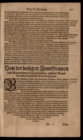 Von der heiligen Junckfrawen und Martyrinnen Sanct Christina/ ...