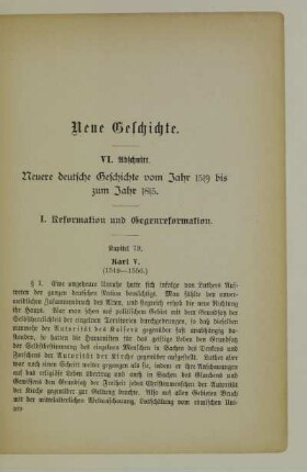 I. Reformation und Gegenreformation