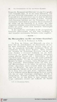 Das Photographieren von Eis- und Schnee-Krystallen