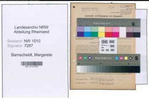 Entnazifizierung Margarete Barnscheidt , geb. 06.01.1895 (Kauffrau)