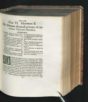 Membrum II. De Munere docendi privato, & necessitate Visitationis Domesticae.