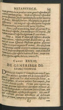 Caput XXXIII. De Generibus Distinctionum.