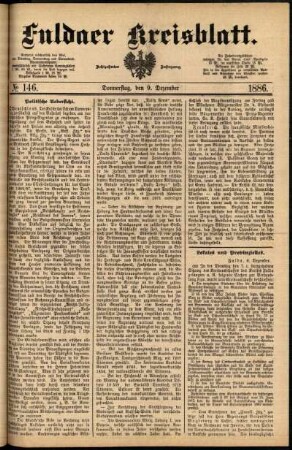 Ausgabe vom Donnerstag, den 09. Dezember 1886.