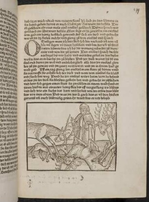 Der Einsiedler beobachtet die kämpfenden Hirsche; (Kapitel II: Von dem Löwen und dem Ochsen).