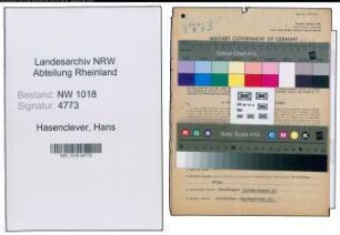 Entnazifizierung Hans Hasenclever , geb. 12.10.1891 (Jaeger)