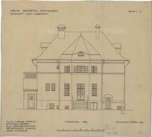 Fischer, Theodor; München - Laim; Haus Schätz - Nordseite (Ansicht)