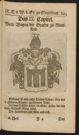 Das IX. Capitel. Vom Wapen der Grafen zu Montfort