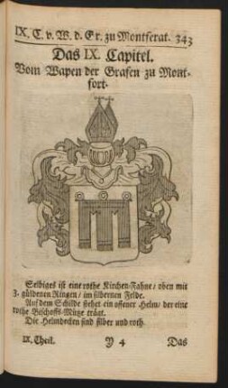 Das IX. Capitel. Vom Wapen der Grafen zu Montfort
