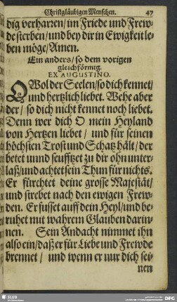 Ein anders, so dem vorigen gleichförmig