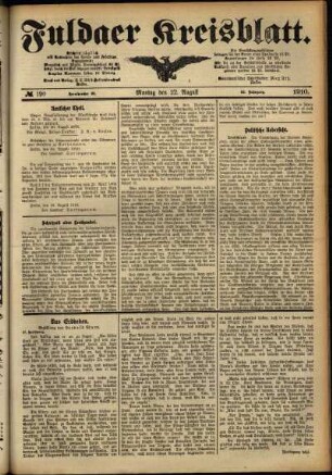Ausgabe vom Montag, den 22. August 1910.