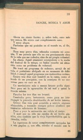 III - Sangre, música y amor