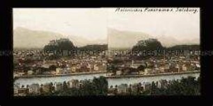 Blick vom Kapuzinerberg auf Salzburg und Festung Hohensalzburg