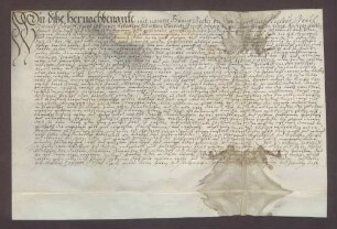 Hans Becker, Schultheiß, und genannte Mitglieder des Gerichts zu Knaudenheim beurkunden eine Gültverschreibung des Hans Klee über 20 Gulden gegenüber Johann Rehm, Generalkollektor des Bistums Speyer.