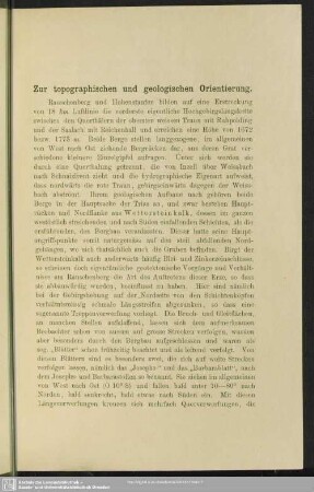 Zur topographischen und geologischen Orientierung
