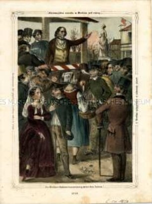Die Berliner Volksversammlung Unter den Zelten am 20. April 1848 in Berlin